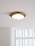Loftlampe, Pebble valnøddetræsfiner, slank indbygget montering, integreret LED