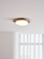 Loftlampe, Pebble valnøddetræsfiner, slank indbygget montering, integreret LED