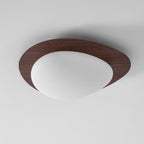 Loftlampe, Pebble valnøddetræsfiner, slank indbygget montering, integreret LED