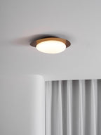 Loftlampe, Pebble valnøddetræsfiner, slank indbygget montering, integreret LED