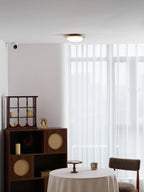 Loftlampe, Pebble valnøddetræsfiner, slank indbygget montering, integreret LED