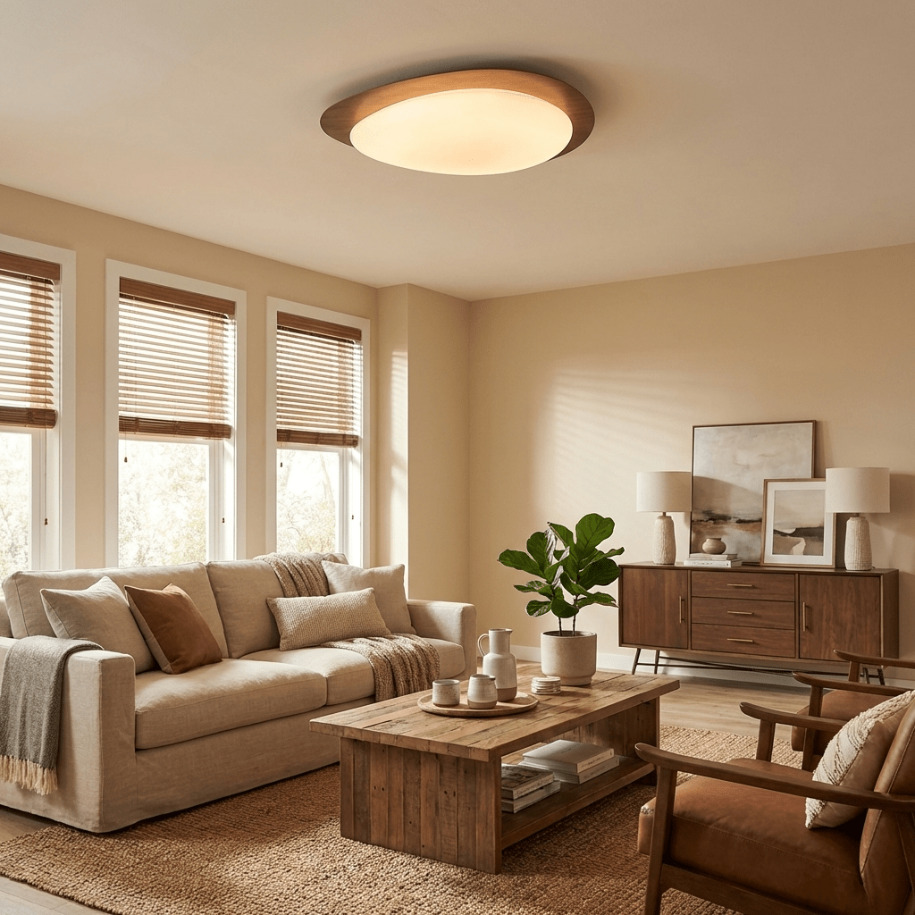 Pebble ceiling light showing its smooth organic shape