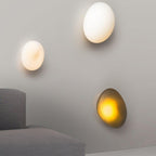 Wall Lamp, Pebble Hand-Blown Glass Shade, Integrated LED, Models A-D