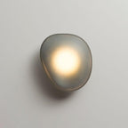 Wall Lamp, Pebble Hand-Blown Glass Shade, Integrated LED, Models A-D