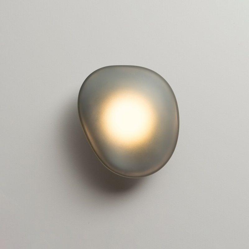 Wall Lamp, Pebble Hand-Blown Glass Shade, Integrated LED, Models A-D