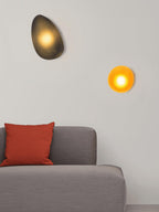 Wall Lamp, Pebble Hand-Blown Glass Shade, Integrated LED, Models A-D