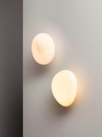 Wall Lamp, Pebble Hand-Blown Glass Shade, Integrated LED, Models A-D
