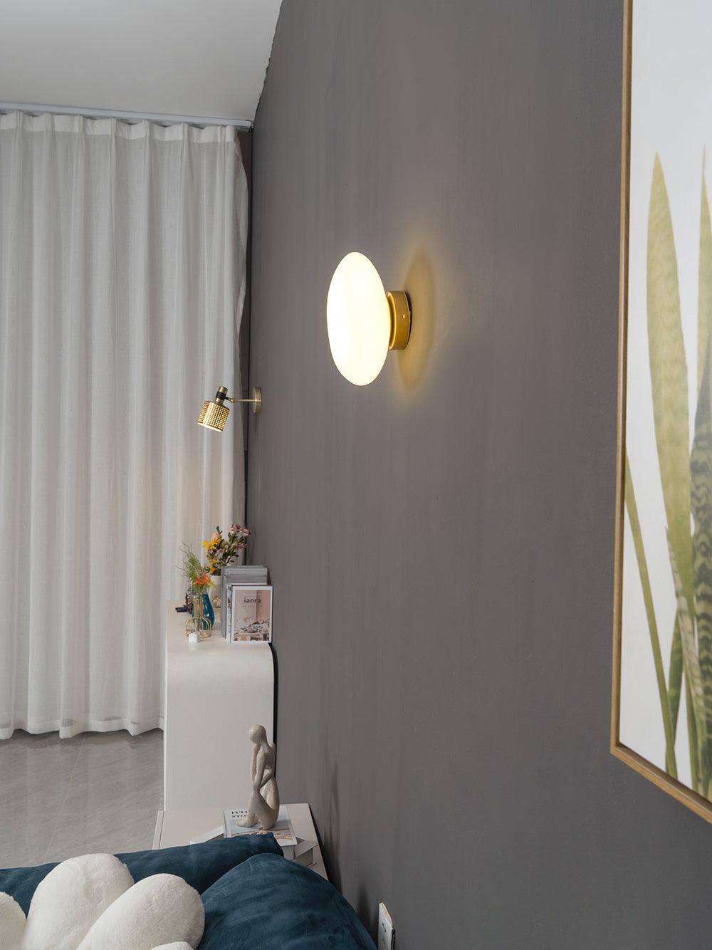 Wall Lamp, Pebble Hand-Blown Glass Shade, Integrated LED, Models A-D