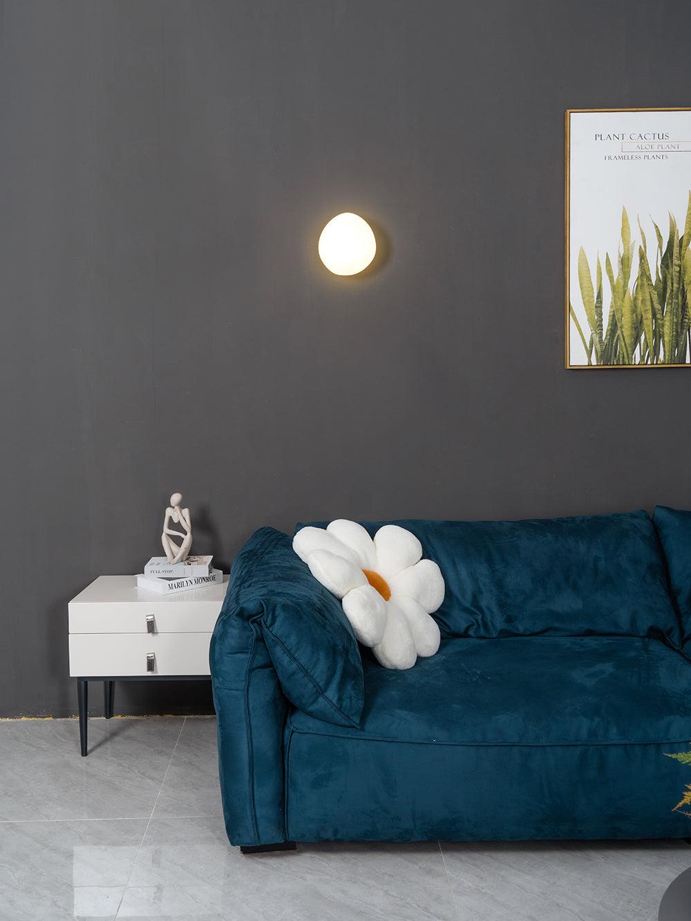 Wall Lamp, Pebble Hand-Blown Glass Shade, Integrated LED, Models A-D