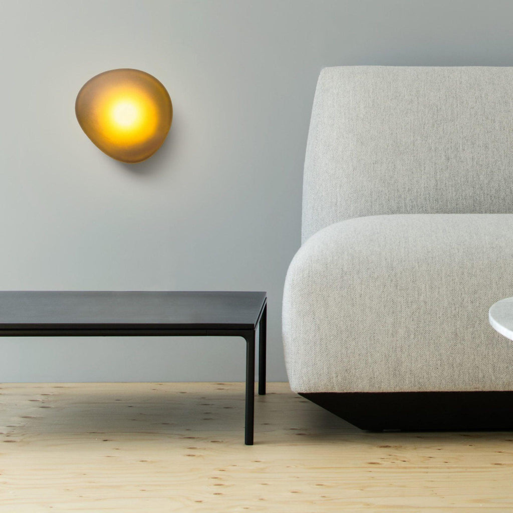 Wall Lamp, Pebble Hand-Blown Glass Shade, Integrated LED, Models A-D