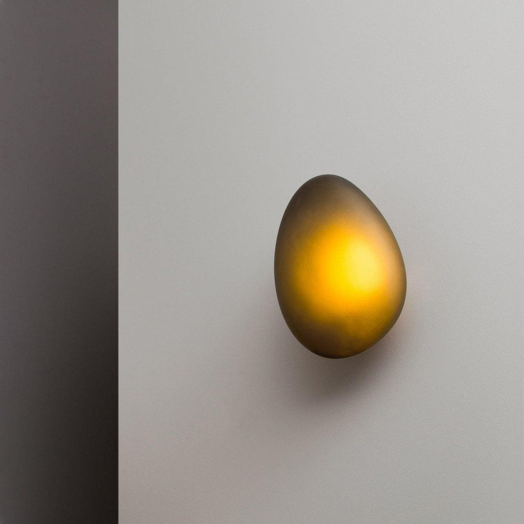 Wall Lamp, Pebble Hand-Blown Glass Shade, Integrated LED, Models A-D