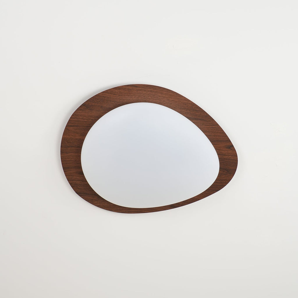 Muto Pebble Ceiling Light, Walnut Wood-Tone Finish, Integrated LED