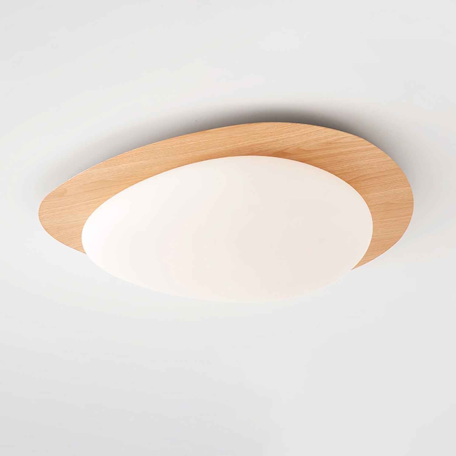 Muto Pebble Ceiling Light, Walnut Wood-Tone Finish, Integrated LED