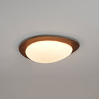 Muto Pebble Ceiling Light, Walnut Wood-Tone Finish, Integrated LED