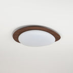Muto Pebble Ceiling Light, Walnut Wood-Tone Finish, Integrated LED