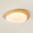 Muto Pebble Ceiling Light, Walnut Wood-Tone Finish, Integrated LED