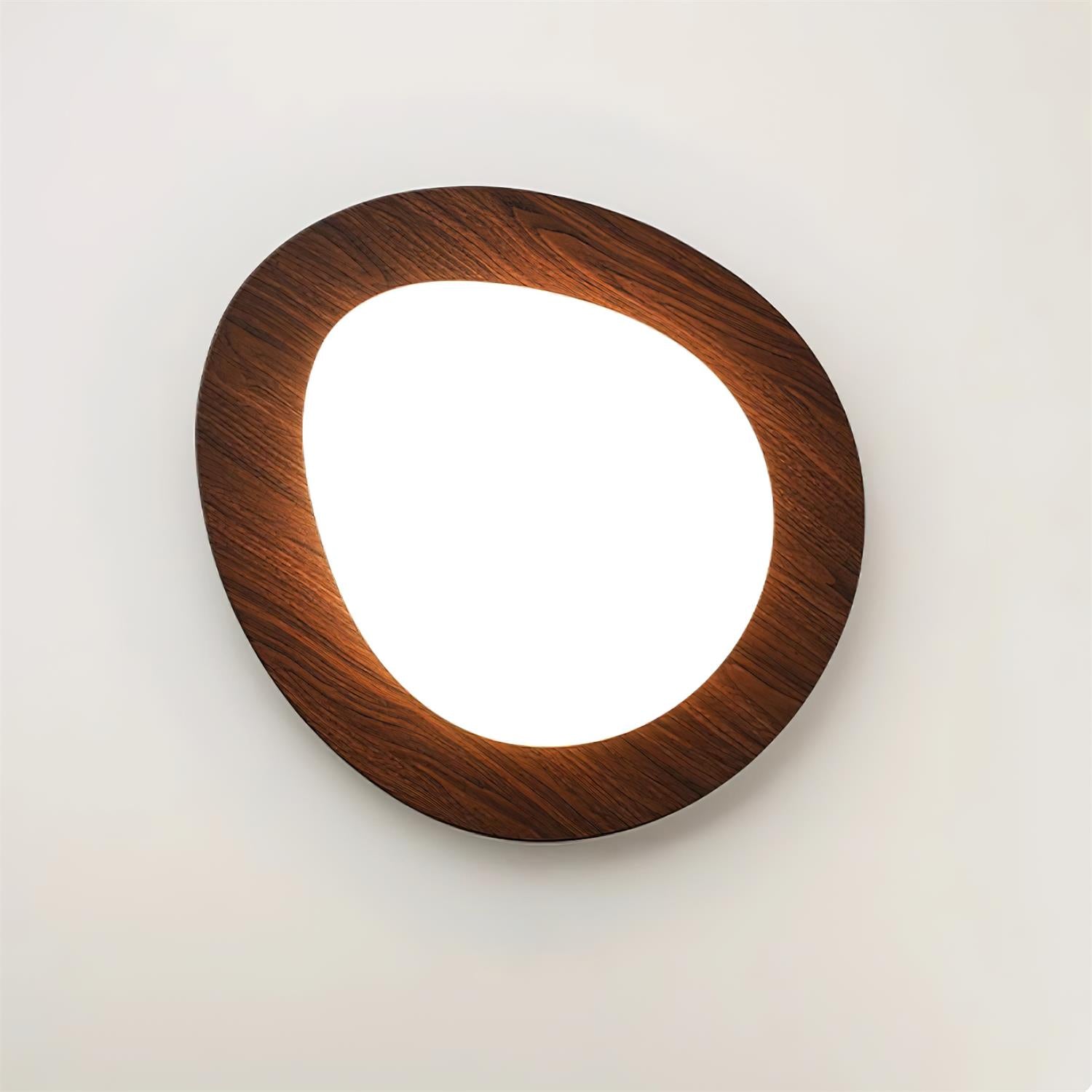 Pebble ceiling light glowing gently in an interior