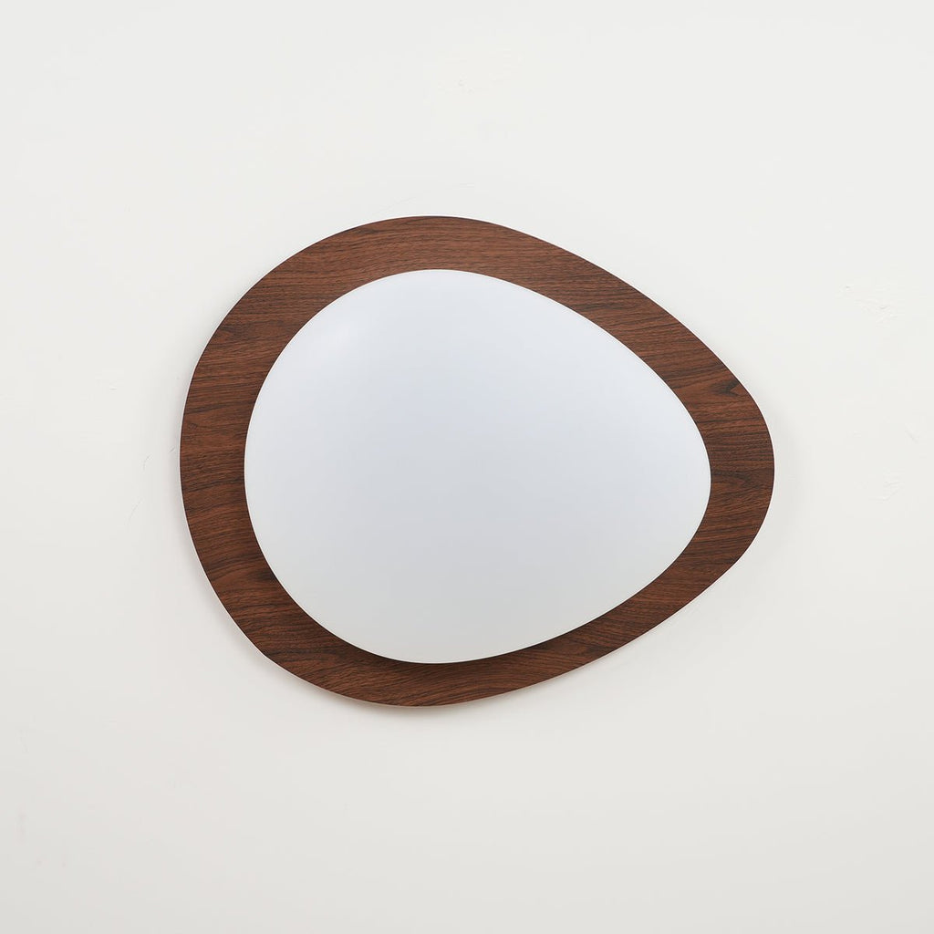 Muto Pebble Ceiling Light, Walnut Wood-Tone Finish, Integrated LED