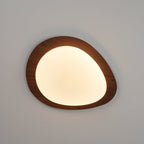 Muto Pebble Ceiling Light, Walnut Wood-Tone Finish, Integrated LED