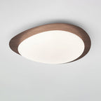 Muto Pebble Ceiling Light, Walnut Wood-Tone Finish, Integrated LED
