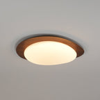 Muto Pebble Ceiling Light, Walnut Wood-Tone Finish, Integrated LED