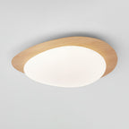 Muto Pebble Ceiling Light, Walnut Wood-Tone Finish, Integrated LED
