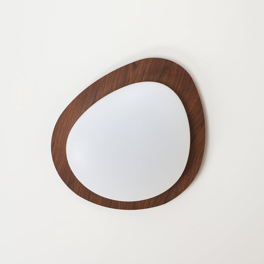 Muto Pebble Ceiling Light, Walnut Wood-Tone Finish, Integrated LED