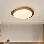 Muto Pebble Ceiling Light, Walnut Wood-Tone Finish, Integrated LED