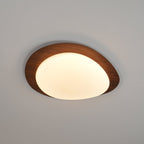 Muto Pebble Ceiling Light, Walnut Wood-Tone Finish, Integrated LED