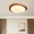 Muto Pebble Ceiling Light, Walnut Wood-Tone Finish, Integrated LED