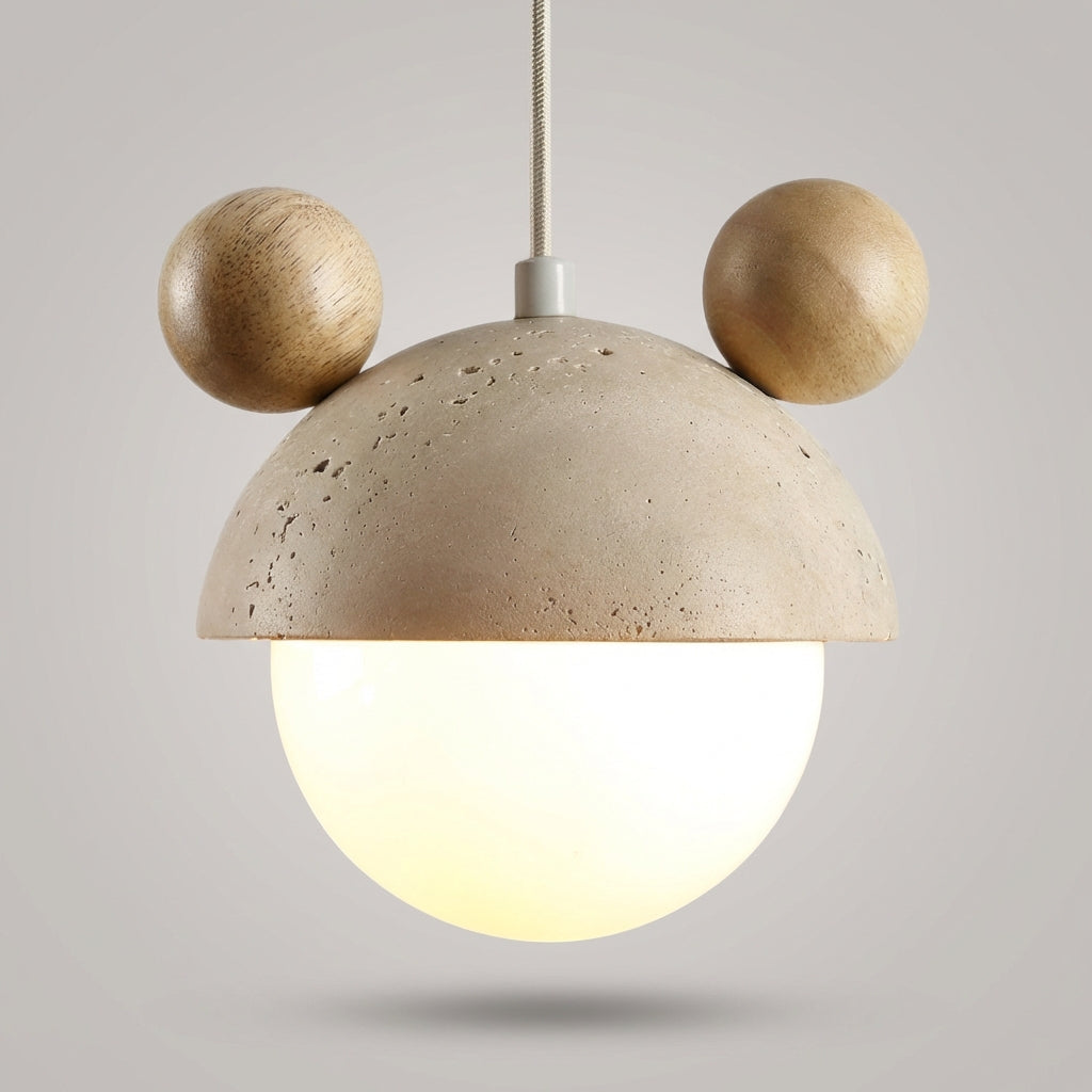 Pendellampe med travertinfinish, legende silhuetdesign
