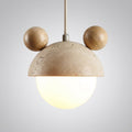 Pendellampe med travertinfinish, legende silhuetdesign