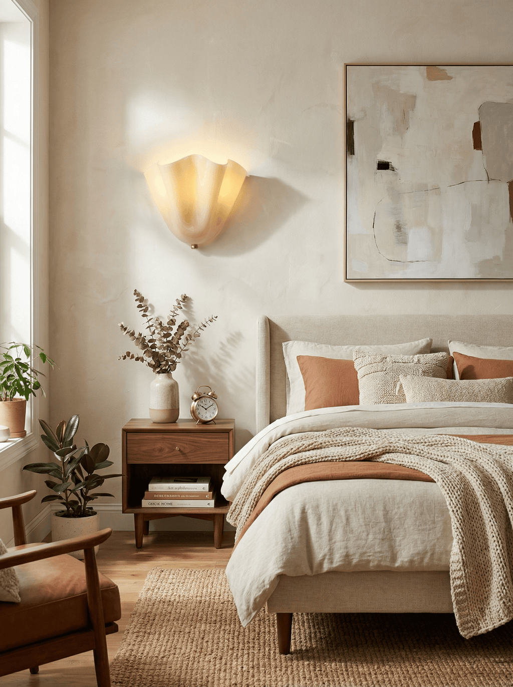 Petalia wall sconce translucent shade detail with soft side light
