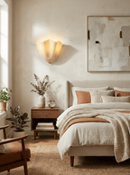Petalia wall sconce translucent shade detail with soft side light