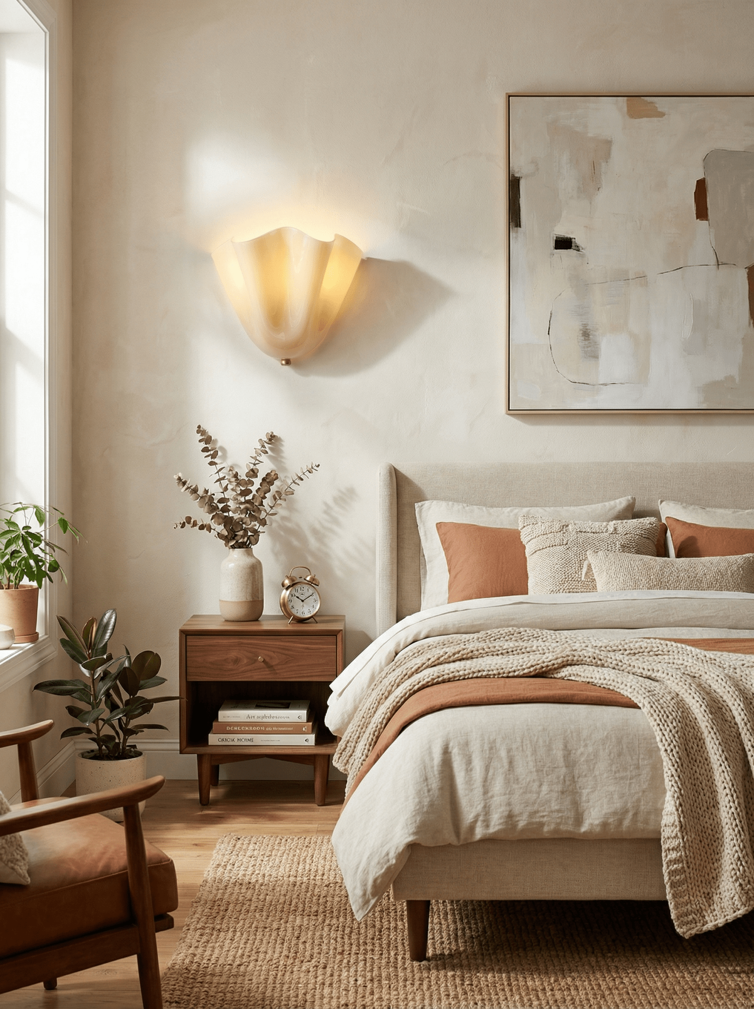 Petalia wall sconce translucent shade detail with soft side light