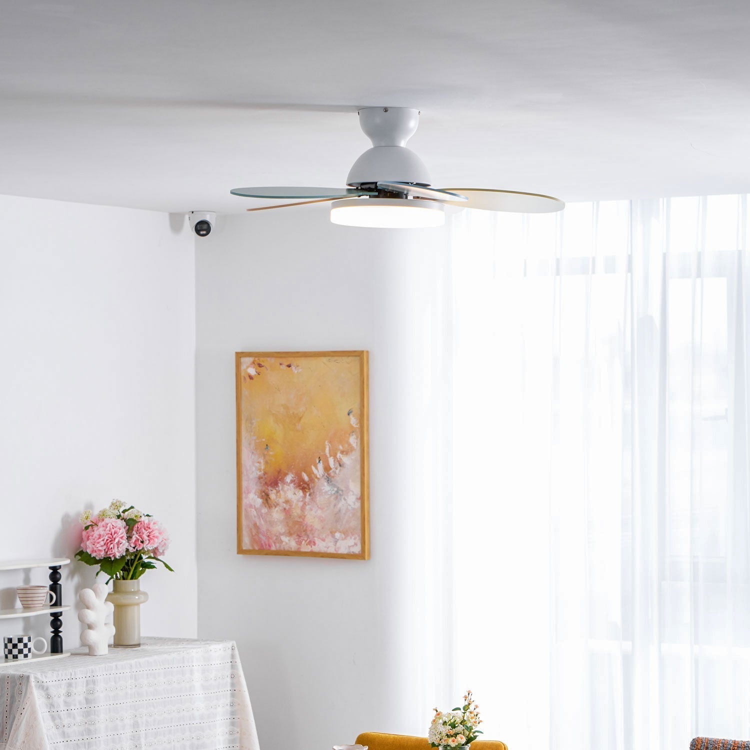 Liora Kids' Wood-Blade Ceiling Fan With Integrated LED, Multicolor