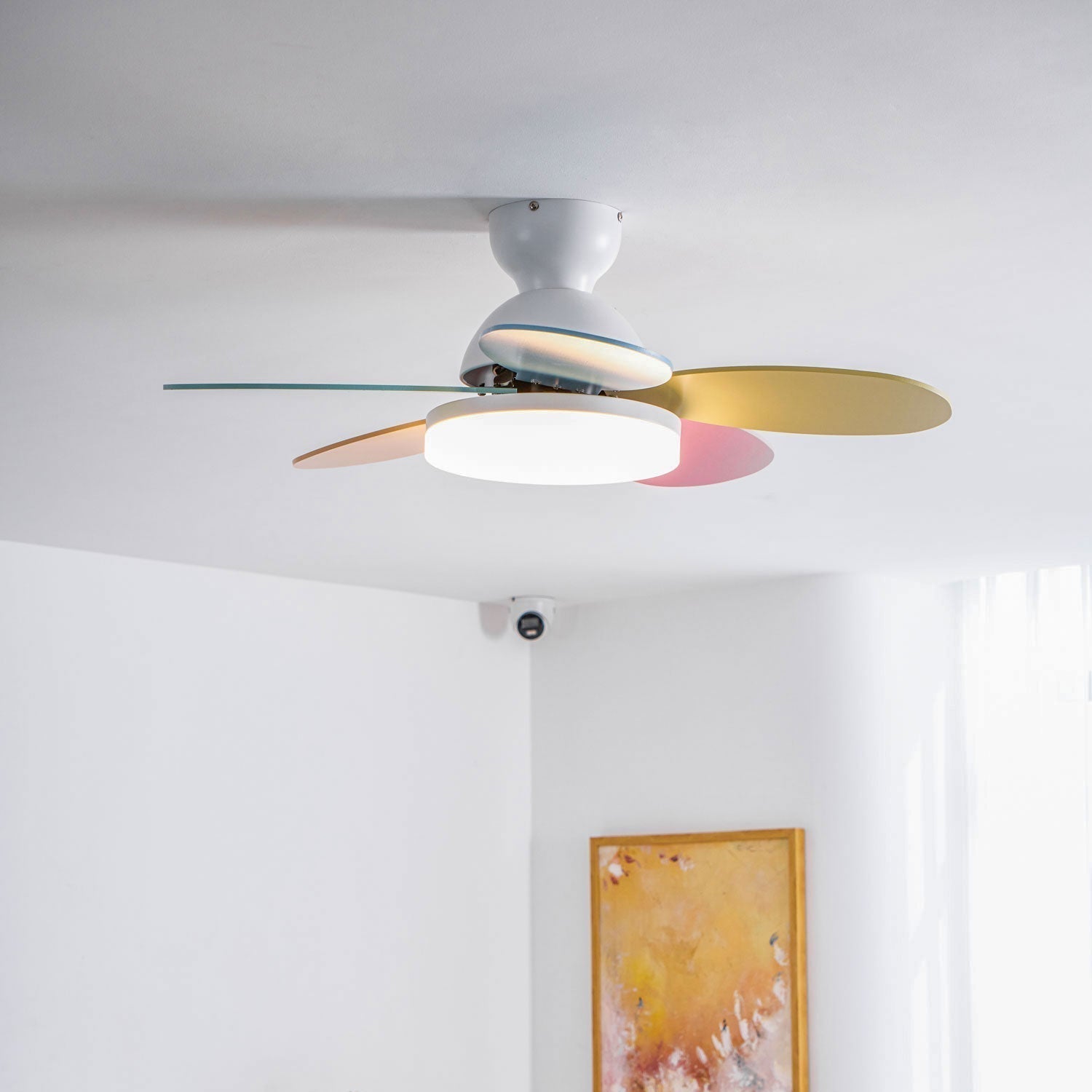 Liora Kids' Wood-Blade Ceiling Fan With Integrated LED, Multicolor