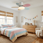 Wood grain ceiling fan light shown on a neutral background