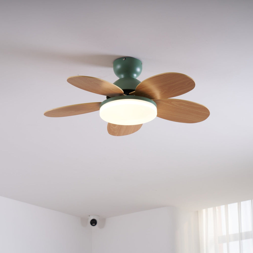 Liora Kids' Wood-Blade Ceiling Fan With Integrated LED, Multicolor