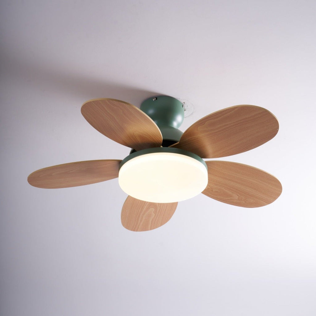 Liora Kids' Wood-Blade Ceiling Fan With Integrated LED, Multicolor