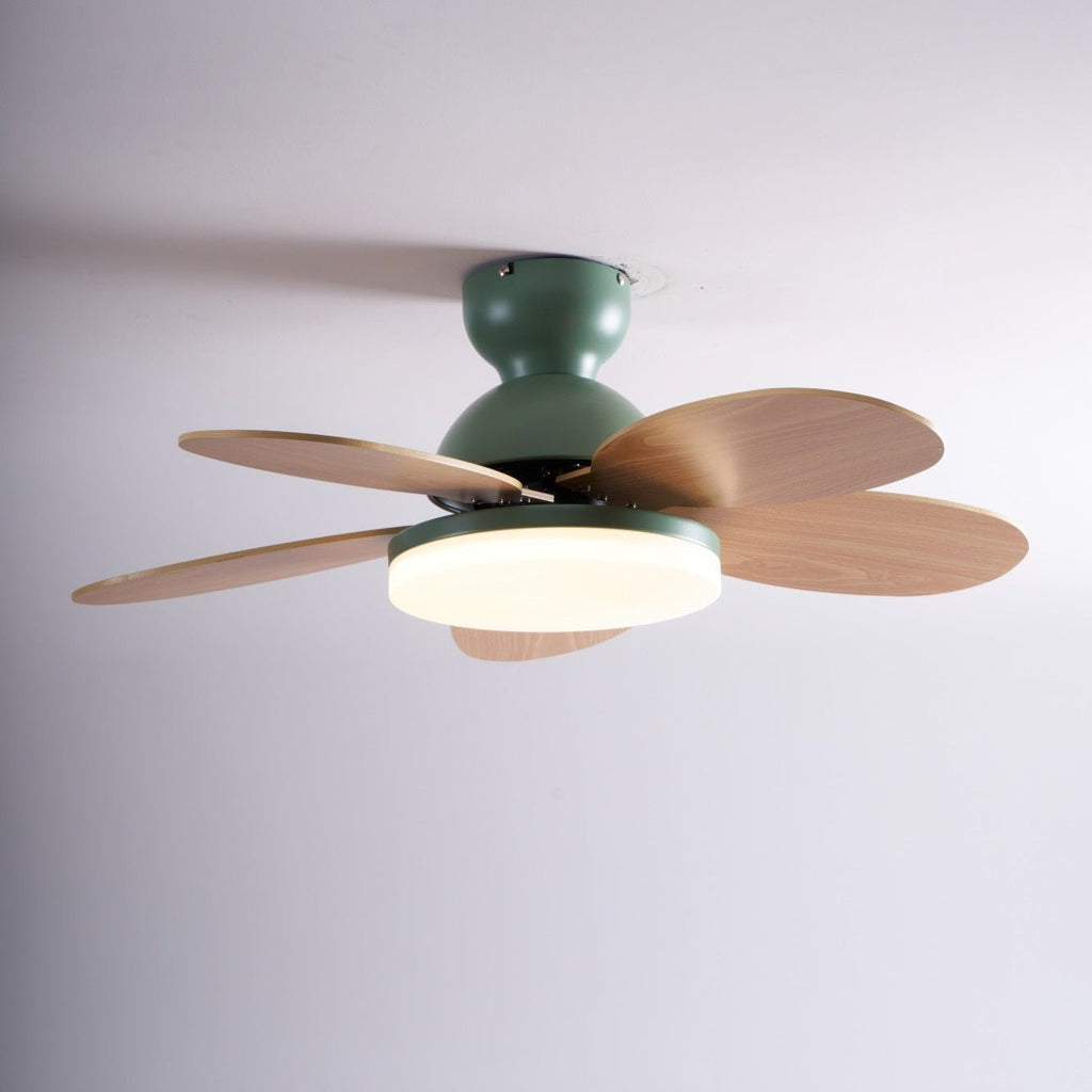 Liora Kids' Wood-Blade Ceiling Fan With Integrated LED, Multicolor