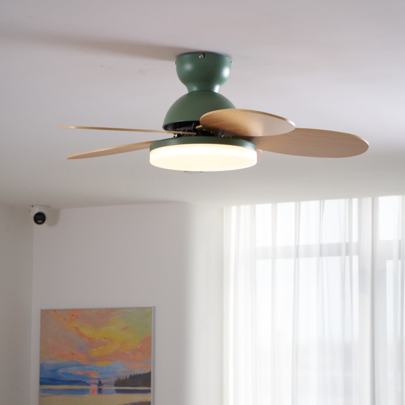 Liora Kids' Wood-Blade Ceiling Fan With Integrated LED, Multicolor