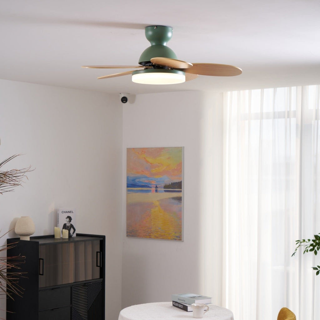 Liora Kids' Wood-Blade Ceiling Fan With Integrated LED, Multicolor