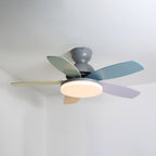 Liora Kids' Wood-Blade Ceiling Fan With Integrated LED, Multicolor