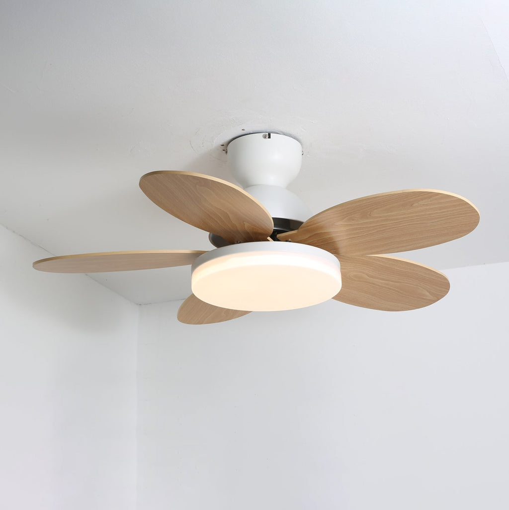 Liora Kids' Wood-Blade Ceiling Fan With Integrated LED, Multicolor
