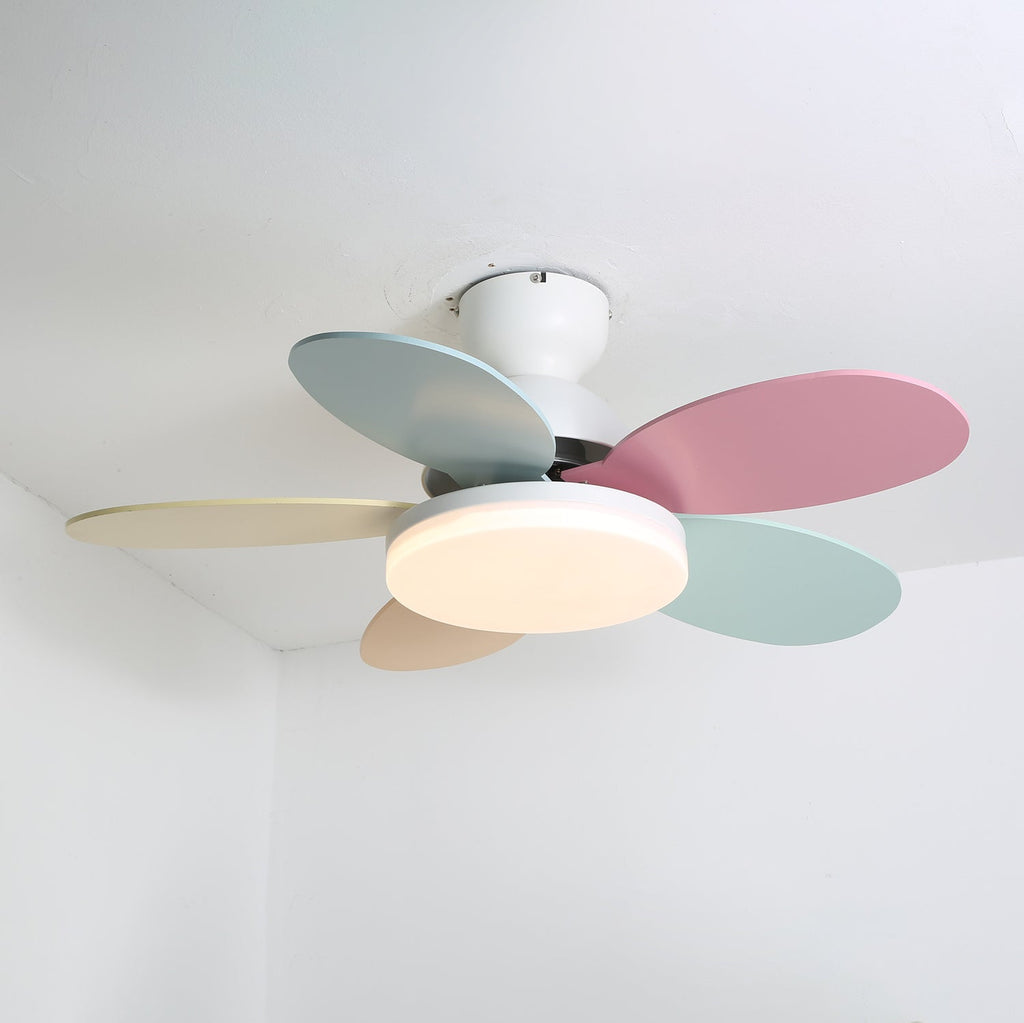 Liora Kids' Wood-Blade Ceiling Fan With Integrated LED, Multicolor