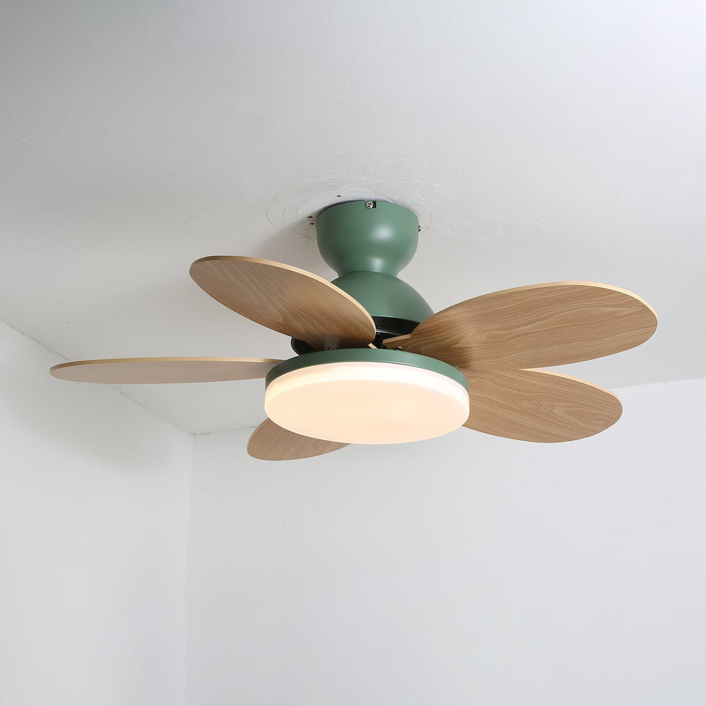 Liora Kids' Wood-Blade Ceiling Fan With Integrated LED, Multicolor