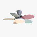 Petal-shaped ceiling fan light on a clean white background