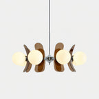 Sputnik Chandelier, Iron Frame, Glass Shades, E26/E27, Chrome Finish