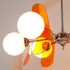 Sputnik Chandelier, Iron Frame, Glass Shades, E26/E27, Chrome Finish